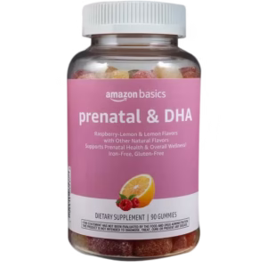 Suplemento Prenatal con DHA, Sabor Frambuesa y Limón – 90 Gomitas